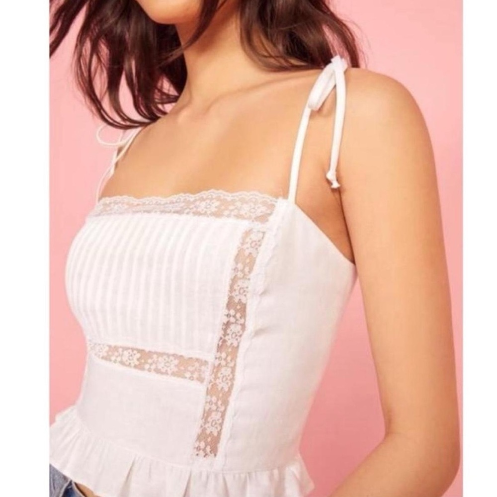 Reformation Mason Tie Strap Crop Tank Top Size 2